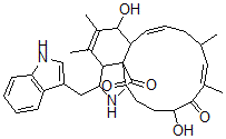CAS#: 55945-74-9， (7S,13E,16S,17E,20S)-7,20-Dihydroxy-10-(1H-Indol-3-Yl)-16,18-Dimethyl[13]Cytochalasa-5,13,17-Triene-1,19,23-Trione
