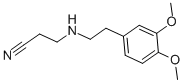 structure of CAS# 55982-97-3, 3-[(3,4-Dimethoxyphenethyl)Amino]Propanenitrile;3-{[2-(3,4-Dimethoxyphenyl)Ethyl]Amino}Propanenitrile;3-[(3,4-DIMETHOXYPHENETHYL)AMINO]PROPANENITRILE