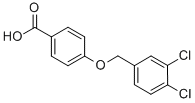 structure of CAS# 56442-18-3, 4-[(3,4-Dichlorobenzyl)Oxy]Benzenecarboxylic Acid;4-(3,4-Dichlorobenzyl)Oxybenzoate;Zinc03884421