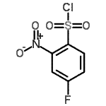 structure of CAS# 568586-10-7, 4-Fluoro-2-Nitrobenzenesulfonyl Chloride;4-fluoro-2-nitrobenzene-1-sulfonyl chloride;4-Fluoro-2-nitro-benzenesulfonyl chloride;chloro(4-fluoro-2-nitrophenyl)sulfone