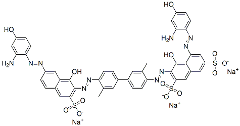 CAS#: 57167-02-9， 5-[(2-Amino-4-Hydroxyphenyl)Azo]-3-[[4'-[[7-[(2-Amino-4-Hydroxyphenyl)Azo]-1-Hydroxy-3-Sulfo-2-Naphthalenyl]Azo]-3,3'-Dimethyl[1,1'-Biphenyl]-4-Yl]Azo]-4-Hydroxy-2,7-Naphthalenedisulfonic Acid Sodium Salt