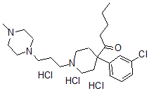 CAS#: 57547-01-0， 4-Valeryl-4-(3-chlorophenyl)-1-[3-(4-methylpiperazine)propyl]piperidine trihydrochloride