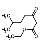 structure of CAS# 57689-16-4, Ethyl 6-Methyl-3-Oxoheptanoate;6-Methyl-3-oxo-heptanoic acid ethyl ester;6-METHYL-3-OXO-HEPTANOICACIDETHYLESTER;ethyl 6-methyl-3-oxoheptanoate