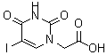 structure of CAS# 57846-83-0, (5-Iodo-2,4-Dioxo-3,4-Dihydro-1(2H)-Pyrimidinyl)Acetic Acid;(2-hydroxy-5-iodo-4-oxopyrimidin-1(4H)-yl)acetic acid;(5-iodo-2,4-dioxo-3,4-dihydro-1(2H)-pyrimidinyl)acetic acid;(5-Iodo-2,4-dioxo-3,4-dihydro-2H-pyrimidin-1-yl)-acetic acid