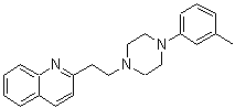 结构式 CAS# 57961-90-7, 2-(2-(4-(3-甲基苯基)-1-哌嗪基)乙基)喹啉