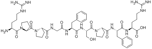 结构式 CAS# 58-82-2, 血管舒缓激肽