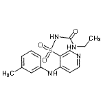 structure of CAS# 58155-35-4, N-(Ethylcarbamoyl)-4-[(3-Methylphenyl)Amino]-3-Pyridinesulfonamide;1-Ethyl-3<wbr>-[[4-[(3-<wbr>methylphe<wbr>nyl)amino<wbr>]pyridin-<wbr>3-yl]sulf<wbr>onyl]urea;Torasemide, Anhydrous Imp. C (EP)