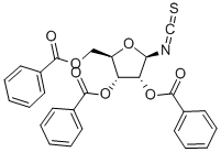 结构式 CAS# 58214-53-2, 2,3,5-三-O-苯甲酰基-beta-D-呋喃核糖基异硫氰酸酯