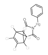 structure of CAS# 5834-81-1, (1,2,3,4,7,7-Hexachlorobicyclo(2.2.1)Hept-2-Ene-5,6-Dicarboximido)Phenylmercury;Mercury, (1,2,3,4,7,7-Hexachlorobicyclo(2.2.1)Hept-2-Ene-5,6-Dicarboximido)Phenyl-;Mercury, (1,4,5,6,7,7-Hexachloro-5-Norbornene-2,3-Dicarboximido)Phenyl- (8Ci);Mercury, (4,5,6,7,8,8-Hexachloro-3A,4,7,7A-Tetrahydro-4,7-Methano-1H-Isoindole-1,3(2H)-Dionato-N2)Phenyl- (9Ci)