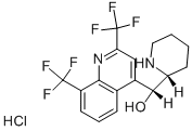 结构式 CAS# 58560-52-4, (R*,R*)-(2,8-二-三氟甲基-喹啉-4-基)-哌啶-2-基-甲醇盐酸盐