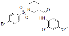CAS#: 5869-54-5， 1-(4-Bromophenyl)sulfonyl-N-(2,4-dimethoxyphenyl)piperidine-3-carboxamide