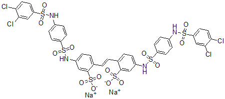 CAS 登录号：58727-01-8， 2,2'-(1,2-乙二基)二(5-(((4-(((3,4-二氯苯基)磺酰基)氨基)苯基)磺酰基)氨基)苯磺酸二钠盐