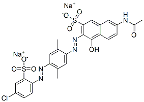 CAS 登录号：5873-19-8， 7-(乙酰氨基)-3-[[4-[(4-氯-2-磺酸基苯基)偶氮]-2,5-二甲基苯基]偶氮]-4-羟基萘-2-磺酸二钠