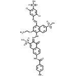 CAS#: 5893-32-3， 5-[(2E)-2-{6-[(4-Aminobenzoyl)Amino]-1-Oxo-3-Sulfo-2(1H)-Naphthalenylidene}Hydrazino]-8-[(E)-(2,5-Dichloro-4-Sulfophenyl)Diazenyl]-6-Ethoxy-2-Naphthalenesulfonic Acid