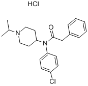 structure of CAS# 58934-46-6, N-(4-Chlorophenyl)-N-(1-Isopropyl-4-Piperidyl)Phenylacetamide Monohydrochloride;N-(4-Chlorophenyl)-N-(1-Isopropyl-4-Piperidyl)-2-Phenyl-Acetamide Hydrochloride;N-(4-Chlorophenyl)-N-(1-Isopropyl-4-Piperidinyl)-2-Phenylacetamide Hydrochloride;N-(4-Chlorophenyl)-2-Phenyl-N-(1-Propan-2-Ylpiperidin-4-Yl)Ethanamide Hydrochloride