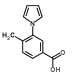 structure of CAS# 593272-75-4, 4-Methyl-3-(1H-Pyrrol-1-Yl)Benzoic Acid;4-methyl-3-(1H-pyrrol-1-yl)benzoic acid;4-Methyl-3-pyrrol-1-yl-benzoic acid;4-Methyl-3-pyrrol-1-yl-benzoicacid