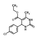 structure of CAS# 5948-71-0, Ethyl 4-(4-Chlorophenyl)-6-Methyl-2-Oxo-1,2,3,4-Tetrahydro-5-Pyrimidinecarboxylate;4-(4-Chlo<wbr>ro-phenyl<wbr>)-6-methy<wbr>l-2-oxo-1<wbr>,2,3,4-te<wbr>trahydro-<wbr>pyrimidin<wbr>e-5-carbo<wbr>xylic aci<wbr>d ethyl e<wbr>ster;ethyl 4-(<wbr>4-chlorop<wbr>henyl)-6-<wbr>methyl-2-<wbr>oxo-1,2,3<wbr>,4-tetrah<wbr>ydro-5-py<wbr>rimidinec<wbr>arboxylate;Ethyl 4-(<wbr>4-chlorop<wbr>henyl)-6-<wbr>methyl-2-<wbr>oxo-1,2,3<wbr>,4-tetrah<wbr>ydro-5-py<wbr>rimidinec<wbr>arboxylat<wbr>e #
