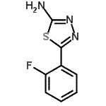 structure of CAS# 59565-51-4, 5-(2-Fluorophenyl)-1,3,4-Thiadiazol-2-Amine;2-AMINO-5-(2-FLUOROPHENYL)-1,3,4-THIADIAZOLE;5-(2-Fluoro-phenyl)-[1,3,4]thiadiazol-2-ylamine;5-(2-Fluorophenyl)-1,3,4-thiadiazol-2-amine #