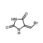 structure of CAS# 597528-07-9, (5E)-5-(Bromomethylene)-2,4-Imidazolidinedione;5-(bromomethylene)-1,3-diazolidine-2,4-dione;5-(Bromomethylene)imidazolidine-2,4-dione;MFCD11505057