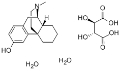 structure of CAS# 5985-38-6, L-3-Hydroxy-N-Methylmorphinan Dihydrate;Levorphanol Tartrate [Usan];Levorphanol Tartrate Dihydrate;Morphinan-3-Ol, 17-Methyl-, (2S,3S)-2,3-Dihydroxybutanedioate (1:1)(Salt), Dihydrate