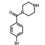 structure of CAS# 59939-72-9, (4-Bromophenyl)(1-Piperazinyl)Methanone;1-[(4-bromophenyl)carbonyl]piperazine;MFCD09037861