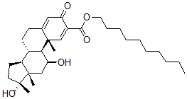 CAS#: 60023-91-8， 11,17-Dihydroxy-17-methyl-3-oxo-androsta-1,4-diene-2-carboxylic acid, decyl ester