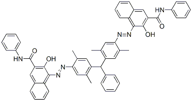 CAS#: 60033-00-3， 4,4'-[(Phenylmethylene)Bis[(2,5-Dimethyl-4,1-Phenylene)Azo]]Bis[3-Hydroxy-N-Phenylnaphthalene-2-Carboxamide]