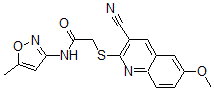 CAS#: 603074-73-3， 2-[(3-Cyano-6-Methoxy-2-Quinolinyl)Thio]-N-(5-Methyl-3-Isoxazolyl)-Acetamide