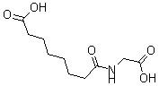 structure of CAS# 60317-54-6, 8-(carboxymethylamino)-8-keto-caprylic acid;8-(Carboxymethylamino)-8-Oxo-Octanoic Acid;8-(Carboxymethylamino)-8-Keto-Caprylic Acid;Octanoic Acid, 8-((Carboxymethyl)Amino)-8-Oxo-