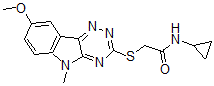 CAS#: 603947-62-2， N-Cyclopropyl-2-[(8-Methoxy-5-Methyl-5H-1,2,4-Triazino[5,6-b]Indol-3-Yl)Thio]-Acetamide
