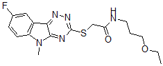 CAS#: 603948-22-7， N-(3-Ethoxypropyl)-2-[(8-Fluoro-5-Methyl-5H-1,2,4-Triazino[5,6-b]Indol-3-Yl)Thio]-Acetamide
