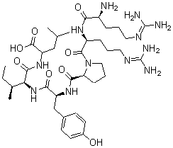 structure of CAS# 60482-95-3, L-Arginyl-L-Arginyl-L-Prolyl-L-Tyrosyl-L-Isoleucyl-L-Leucine;2-[[(2S,3S)-2-[[(2S)-2-[[(2S)-1-[(2S)-2-[[(2S)-2-Amino-5-Guanidino-Pentanoyl]Amino]-5-Guanidino-Pentanoyl]Pyrrolidine-2-Carbonyl]Amino]-3-(4-Hydroxyphenyl)Propanoyl]Amino]-3-Methyl-Pentanoyl]Amino]-4-Methyl-Pentanoic Acid;2-[[(2S,3S)-2-[[(2S)-2-[[[(2S)-1-[(2S)-2-[[(2S)-2-Amino-5-Guanidino-1-Oxopentyl]Amino]-5-Guanidino-1-Oxopentyl]-2-Pyrrolidinyl]-Oxomethyl]Amino]-3-(4-Hydroxyphenyl)-1-Oxopropyl]Amino]-3-Methyl-1-Oxopentyl]Amino]-4-Methylpentanoic Acid;2-[[(2S,3S)-2-[[(2S)-2-[[(2S)-1-[(2S)-2-[[(2S)-2-Amino-5-Guanidino-Pentanoyl]Amino]-5-Guanidino-Pentanoyl]Pyrrolidine-2-Carbonyl]Amino]-3-(4-Hydroxyphenyl)Propanoyl]Amino]-3-Methyl-Pentanoyl]Amino]-4-Methyl-Valeric Acid
