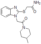 CAS#: 606109-98-2， 2-[[1-[2-(4-Methyl-Piperidin-1-Yl)-2-Oxoethyl]-1H-Benzo[d]Imidazol-2-Yl]Thio]-Acetamide