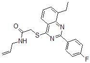 CAS#: 606131-79-7， 2-[[8-Ethyl-2-(4-Fluorophenyl)-4-Quinazolinyl]Thio]-N-Allyl-Acetamide