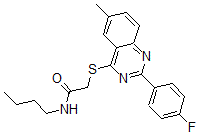 CAS#: 606132-80-3， N-Butyl-2-[[2-(4-Fluorophenyl)-6-Methyl-4-Quinazolinyl]Thio]-Acetamide