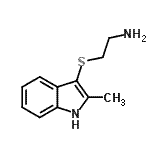 结构式 CAS# 61021-66-7, 2-[(2-甲基-1H-吲哚-3-基)硫基]乙胺