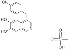 结构式 CAS# 61189-88-6, 4-(4-氯苯基甲基)-6,7-二甲氧基-异喹啉甲烷磺酸盐 (1:1)