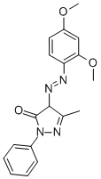 structure of CAS# 61550-72-9, 4-[(2,4-Dimethoxyphenyl)Azo]-2,4-Dihydro-5-Methyl-2-Phenyl-3H-Pyrazol-3-One;4-(2,4-Dimethoxyphenyl)Azo-5-Methyl-2-Phenyl-4H-Pyrazol-3-One;3H-Pyrazol-3-One, 4-((2,4-Dimethoxyphenyl)Azo)-2,4-Dihydro-5-Methyl-2-Phenyl-;4-((2,4-Dimethoxyphenyl)Azo)-2,4-Dihydro-5-Methyl-2-Phenyl-3H-Pyrazol-3-One