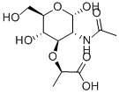 structure of CAS# 61633-75-8, 2-Acetamido-2-Deoxy-3-O-[D-1'-Carboxyethyl]-D-Glucopyranose;(2R)-2-[(3R,4R,5S,6R)-3-Acetamido-2,5-Dihydroxy-6-(Hydroxymethyl)Tetrahydropyran-4-Yl]Oxypropanoic Acid;(2R)-2-[[(3R,4R,5S,6R)-3-Acetamido-2,5-Dihydroxy-6-(Hydroxymethyl)-4-Tetrahydropyranyl]Oxy]Propanoic Acid;(2R)-2-[(3R,4R,5S,6R)-3-Acetamido-2,5-Dihydroxy-6-Methylol-Tetrahydropyran-4-Yl]Oxypropionic Acid