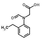 structure of CAS# 618070-02-3, N-(2-Ethylphenyl)-N-formylglycine;2-(N-(2-ethylphenyl)formamido)acetic acid