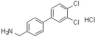 结构式 CAS# 618910-51-3, 1-(3',4'-二氯-4-联苯基)甲胺盐酸盐(1:1)