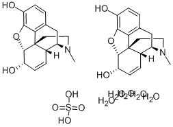 structure of CAS# 6211-15-0, Morphine Hemi[Sulfate Pentahydrate];Kadian;Morphine Sulfate;4,5-Alpha-Epoxy-17-Methylmorphinan-3,5-Alpha-Diol Sulfate Hydrate (2:1:5)