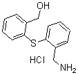 structure of CAS# 62220-58-0, 2-[[2-(Aminomethyl)Phenyl]Thio]-Benzenemethanol Hydrochloride (1:1);[2-[[2-(Aminomethyl)Phenyl]Thio]Phenyl]Methanol Hydrochloride;Sbb003014;Bipenamol Hydrochloride (Usan)