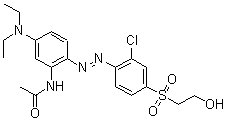 CAS 登录号：62335-85-7， N-[2-[[2-氯-4-[(2-羟基乙基)磺酰基]苯基]偶氮]-5-(二乙基氨基)苯基]-乙酰胺