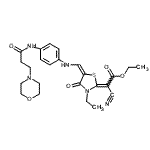 CAS#: 623553-41-3， Ethyl (2Z)-cyano[(5E)-3-ethyl-5-{[(4-{[3-(4-morpholinyl)propanoyl]amino}phenyl)amino]methylene}-4-oxo-1,3-thiazolidin-2-ylidene]acetate