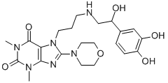 CAS#: 62402-01-1， 7-[3-[[2-(3,4-Dihydroxyphenyl)-2-Hydroxyethyl]Amino]Propyl]-8-Morpholinotheophyline
