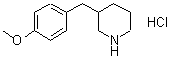 structure of CAS# 625454-21-9, 3-(4-Methoxybenzyl)piperidine hydrochloride (1:1);[150281-45-1];3-(4-METHOXYBENZYL)PIPERIDINE HCL;3-(4-methoxybenzyl)piperidine hydrochloride