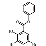 structure of CAS# 62547-35-7, Phenyl 3,5-Dibromo-2-Hydroxybenzoate;MFCD00444607;Phenyl 3,5-dibromo-2-hydroxybenzoate;PHENYL3,5-DIBROMO-2-HYDROXYBENZOATE