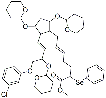 CAS#: 62559-75-5， 7-[2-[4-(3-Chlorophenoxy)-3-[(Tetrahydro-2H-Pyran-2-Yl)Oxy]-1-Butenyl]-3,5-Bis[(Tetrahydro-2H-Pyran-2-Yl)Oxy]Cyclopentyl]-2-Phenylseleno-5-Heptenoic Acid Methyl Ester