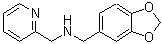 structure of CAS# 626210-49-9, 1-(1,3-Benzodioxol-5-yl)-N-(2-pyridinylmethyl)methanamine;(1,3-benzodioxol-5-ylmethyl)(pyridin-2-ylmethyl)amine;Benzo[1,3]dioxol-5-ylmethyl-pyridin-2-ylmethyl-amine;N-(1,3-benzodioxol-5-ylmethyl)-N-(pyridin-2-ylmethyl)amine